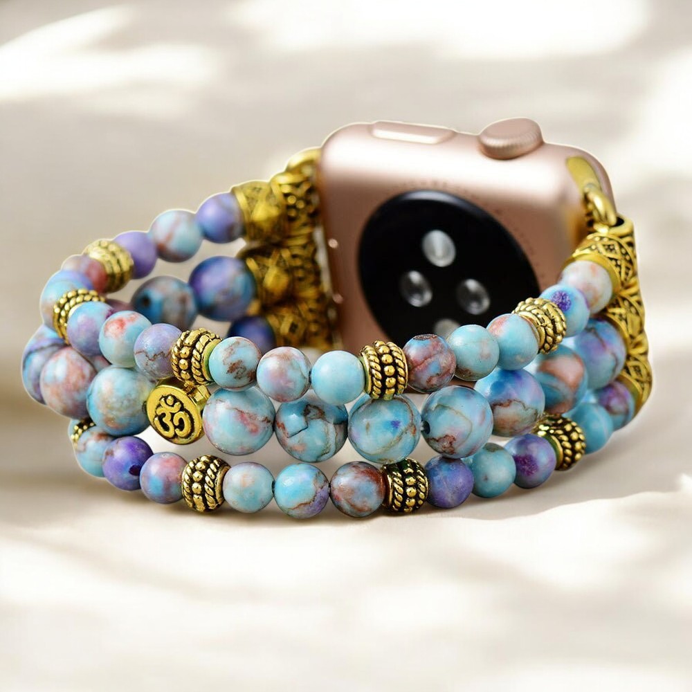 Peaceful Jasper Stretch Apple Watch Strap